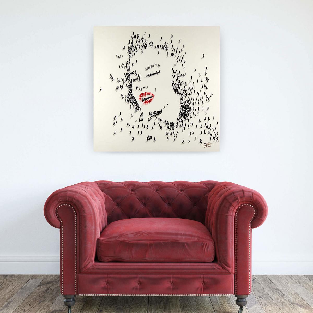 ÖLGEMÄLDE 80/80 cm - Schwarz/Weiß, Holz/Textil (80/80cm) - KUNSTLOFT
