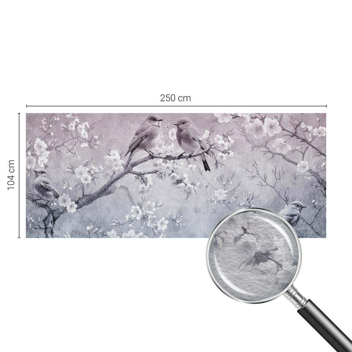 FOTOTAPETE 250x104 cm - Subtile Natur - Grau, Textil (250/104cm) - Wallfluent