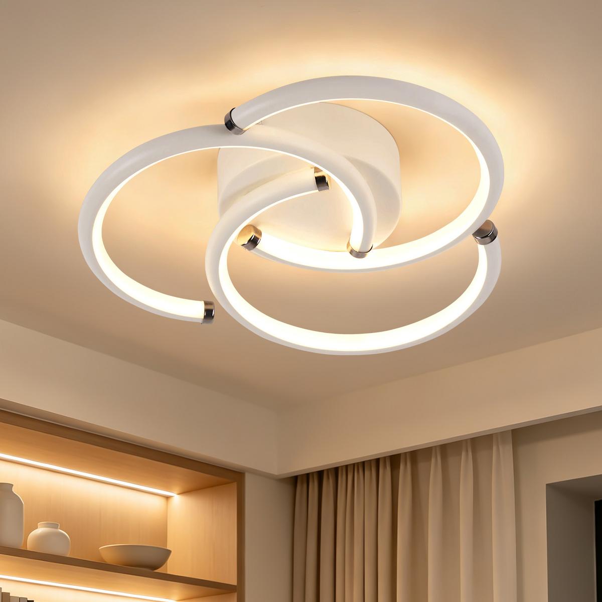 LED DECKENLEUCHTE Yvith 24/23.5/5.2 cm - Weiß, Kunststoff/Metall (24/23.5/5.2cm) - ZMH