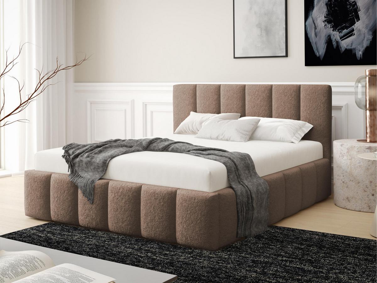 POLSTERBETT Lunaro - Braun, Holz/Textil (180/200cm) - MIRJAN24