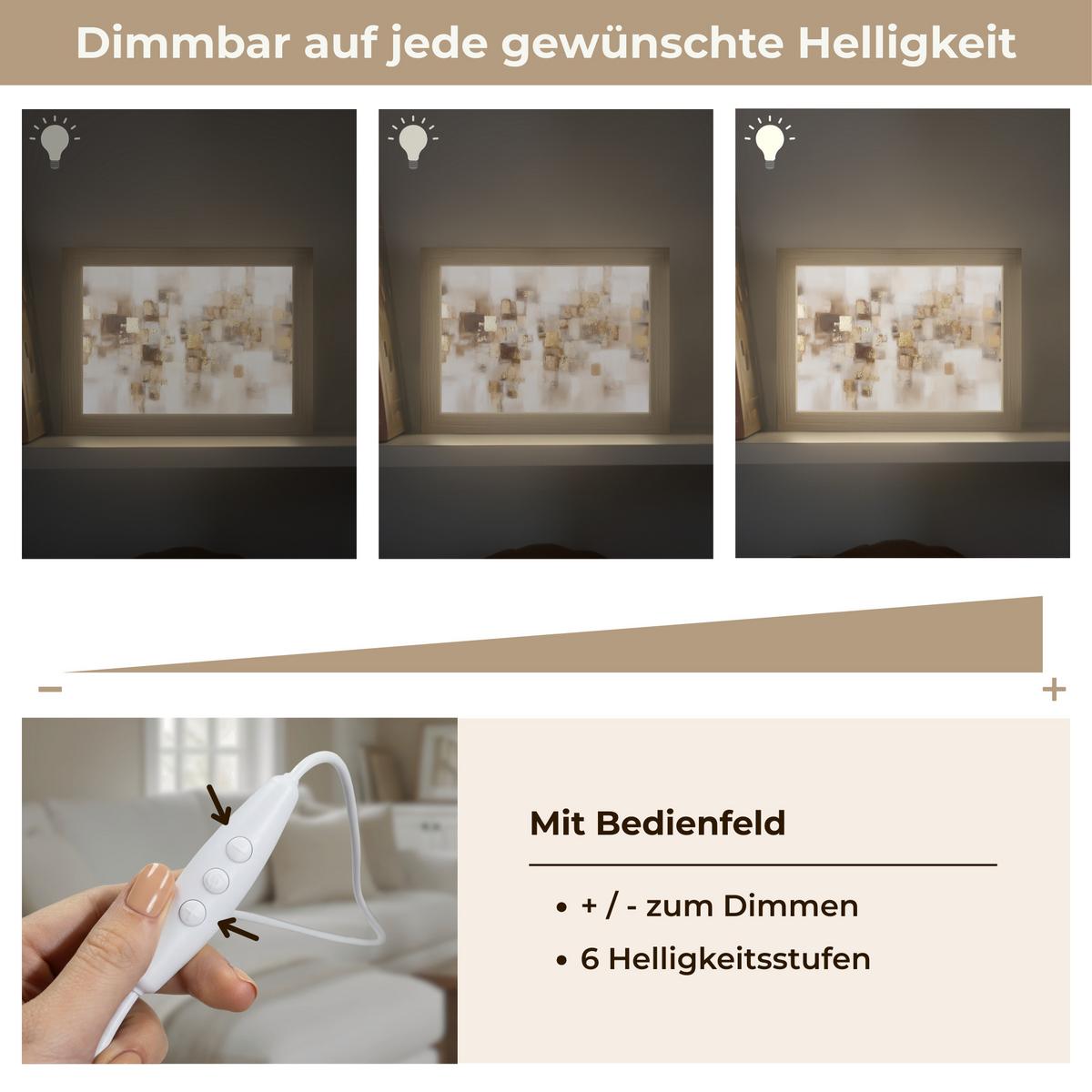 TISCHLEUCHTE Abstrakte Quadrate - Erdtöne - Neblig 20x15 cm - Birnbaumfarben, Holzwerkstoff (8/20/15cm) - OnlyWow