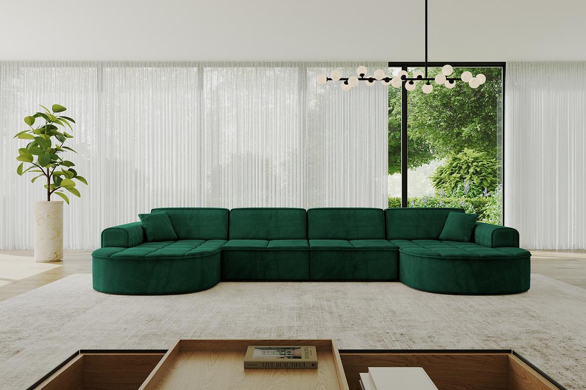 WOHNLANDSCHAFT TARO-U2 - 388x171x79,5 cm Grün - Grün, Holzwerkstoff/Textil (388/79.5/171cm) - ALTDECOR