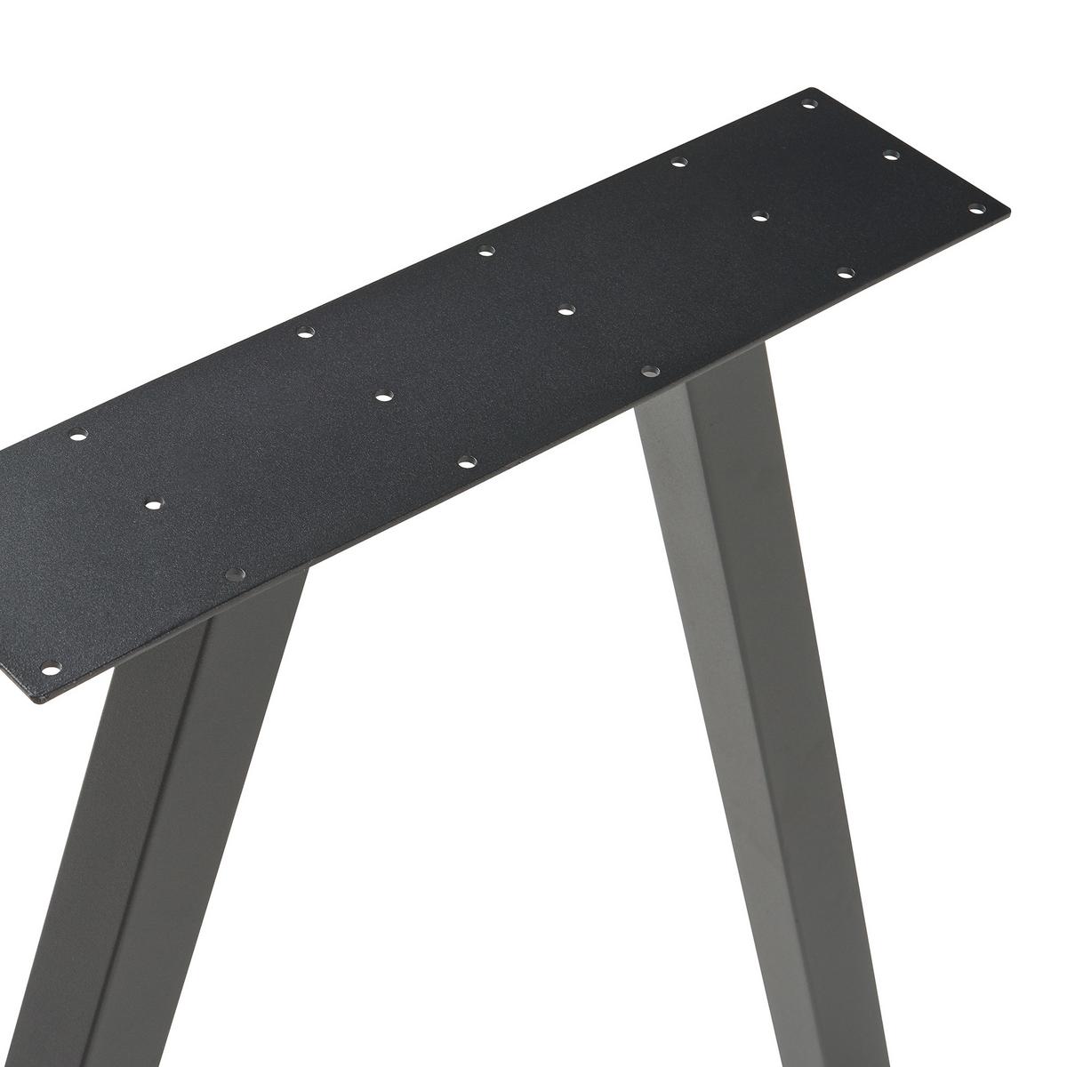 TISCHGESTELL-SET 2 TLG. Heustreu - Schwarz, Metall (70/72/12cm) - [en.casa]