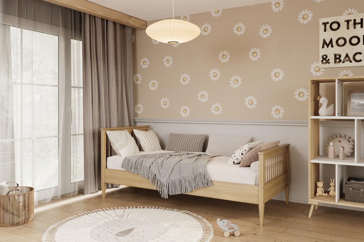 KINDERBETT Emili 80/90 -160/180/200 cm natur lackiert 80/180 - Sonoma Eiche, Holz (80/160cm) - RAUMHIRSCH FURNITURE