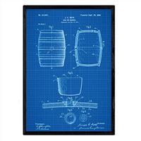 POSTER Barrel Patent A3 Rahmenlos - Blau, Papier (29.7/5/42cm) - Nacnic
