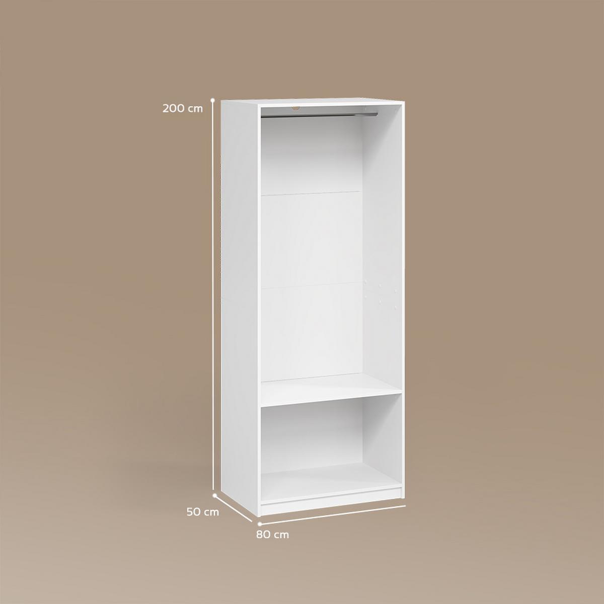 KLEIDERSCHRANK Trento Weiß - Weiß, Holzwerkstoff (80/200/50cm) - Livinity®