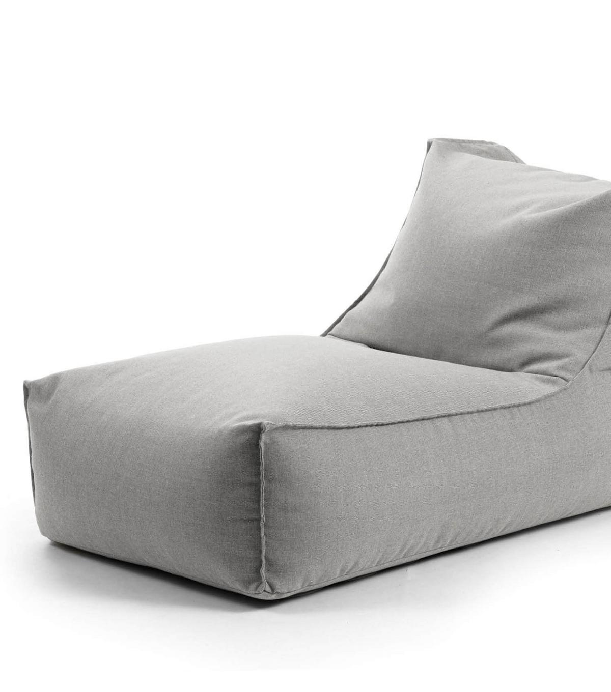 OUTDOOR SITZSACK und Hocker Der Sundowner - Hellgrau, Textil (60/65/95cm) - Mokebo
