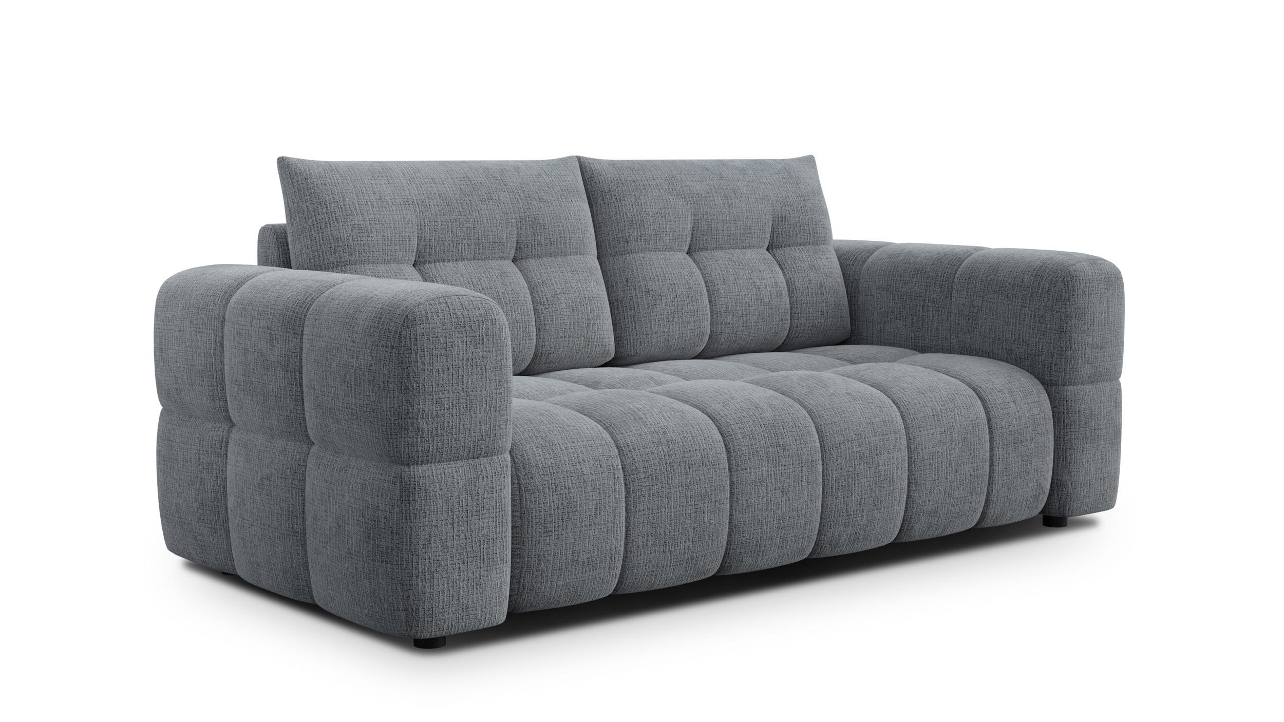 SOFA CLOUDI 2,5-Sitzer, dunkelgrau - Dunkelgrau/Schwarz, Holz/Textil (211/89/104cm) - Wozimo
