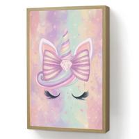 WANDLEUCHTE MIT AKKU Einhorn - Glitzer - Regenbogen - Pastell 40x60 cm - Hellrosa, Holzwerkstoff (40/60/8cm) - OnlyWow