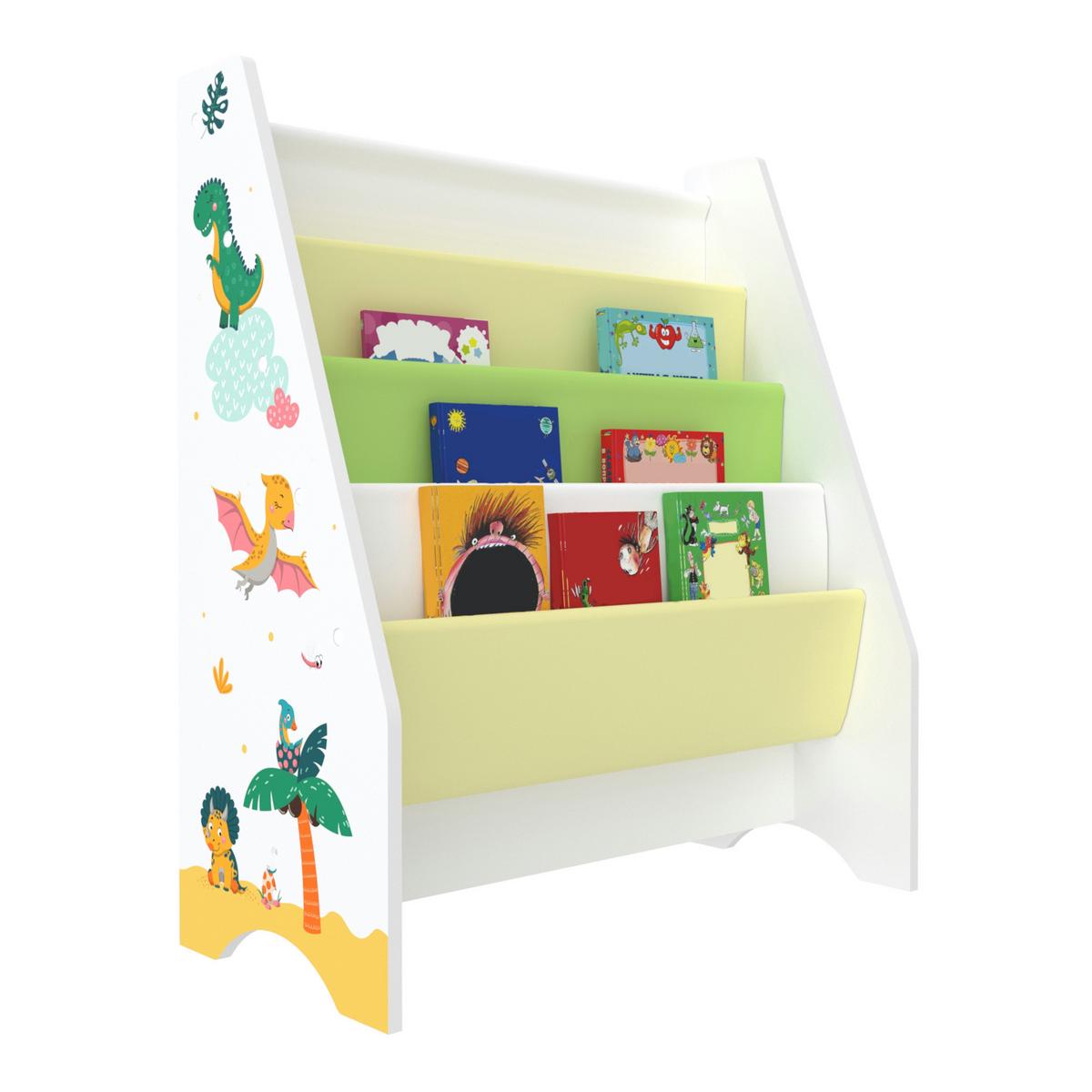 KINDERREGAL Fisterra - Gelb/Weiß, Holzwerkstoff/Textil (62/74/29cm) - [en.casa]