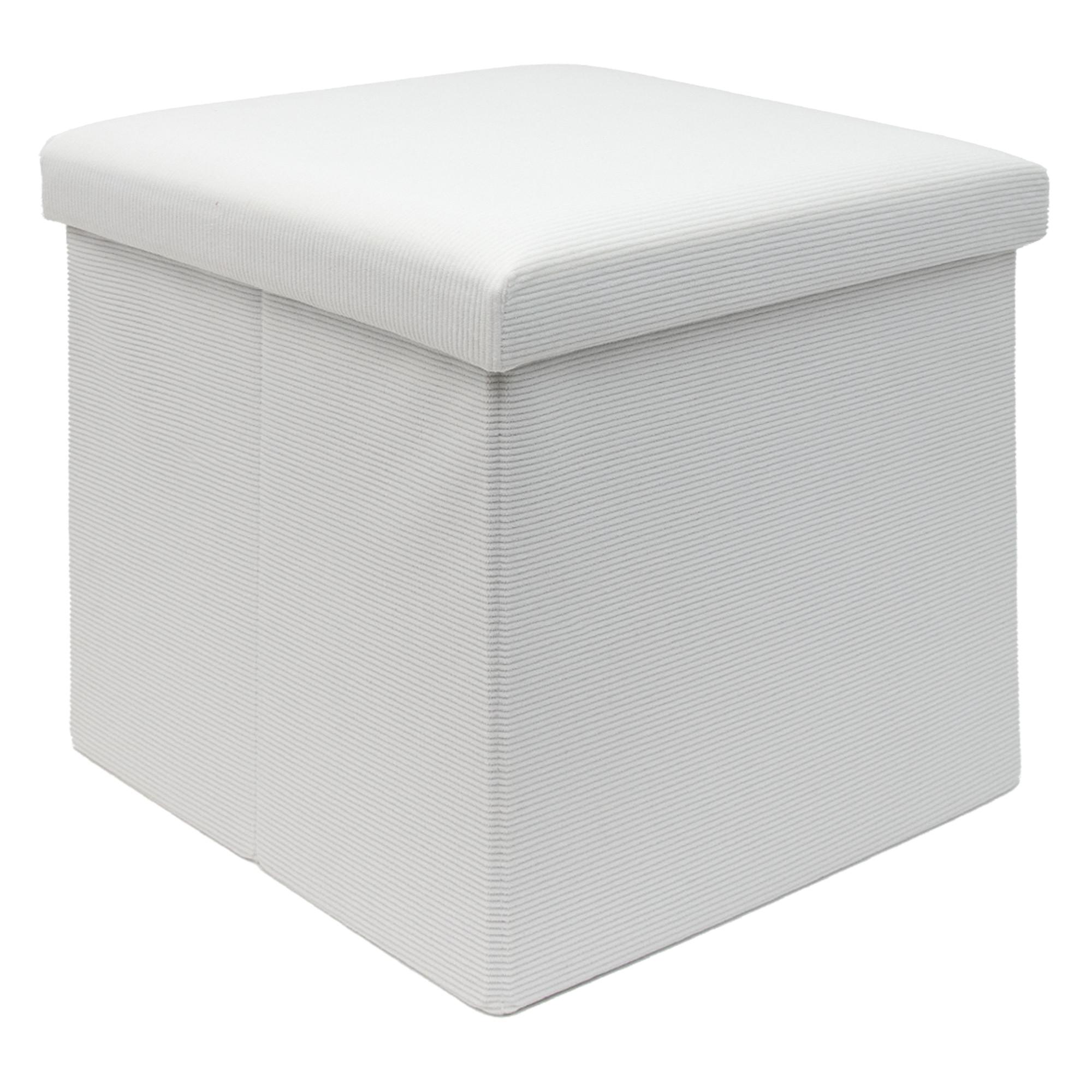 FALTBARER SITZHOCKER - Weiß, Textil (38/38/38cm) - Intirilife