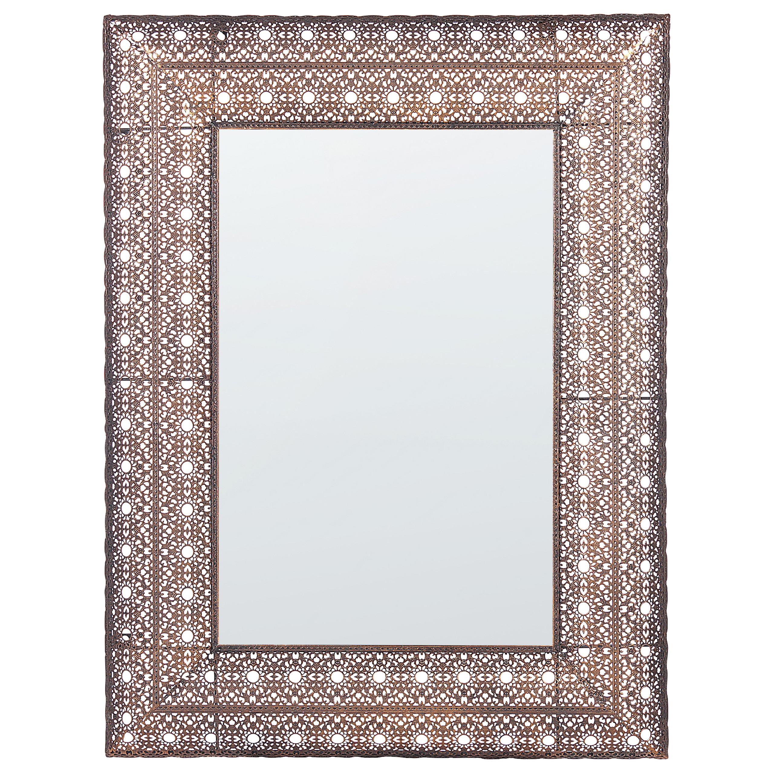 WANDSPIEGEL kupfer rechteckig 69/90 cm Dehradun - Kupferfarben, Metall (60/90/5cm) - Beliani
