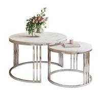 COUCHTISCH 2 in 1 LORI LEVANTO verchromt silber - Silberfarben, Holzwerkstoff (70/70/49cm) - Lookway