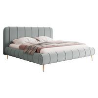 POLSTERBETT Slim XI mit Füße - Goldfarben/Hellgrau, Holz/Holzwerkstoff (180/200cm) - MIRJAN24