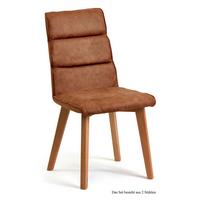 ESSZIMMERSTUHL (2er-Set) Darell 47x92x60 Eiche geölt/Cognac - Cognac/Eichefarben, Kunststoff (60/92/47cm) - 58aufmkessel
