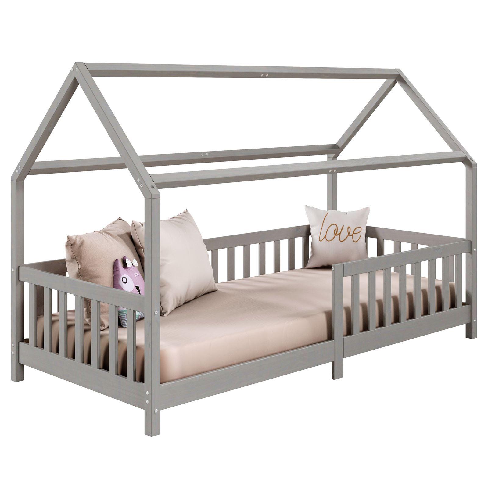 HAUSBETT NINA 90X200 CM - Grau, Holz (96/135/206cm) - IDIMEX