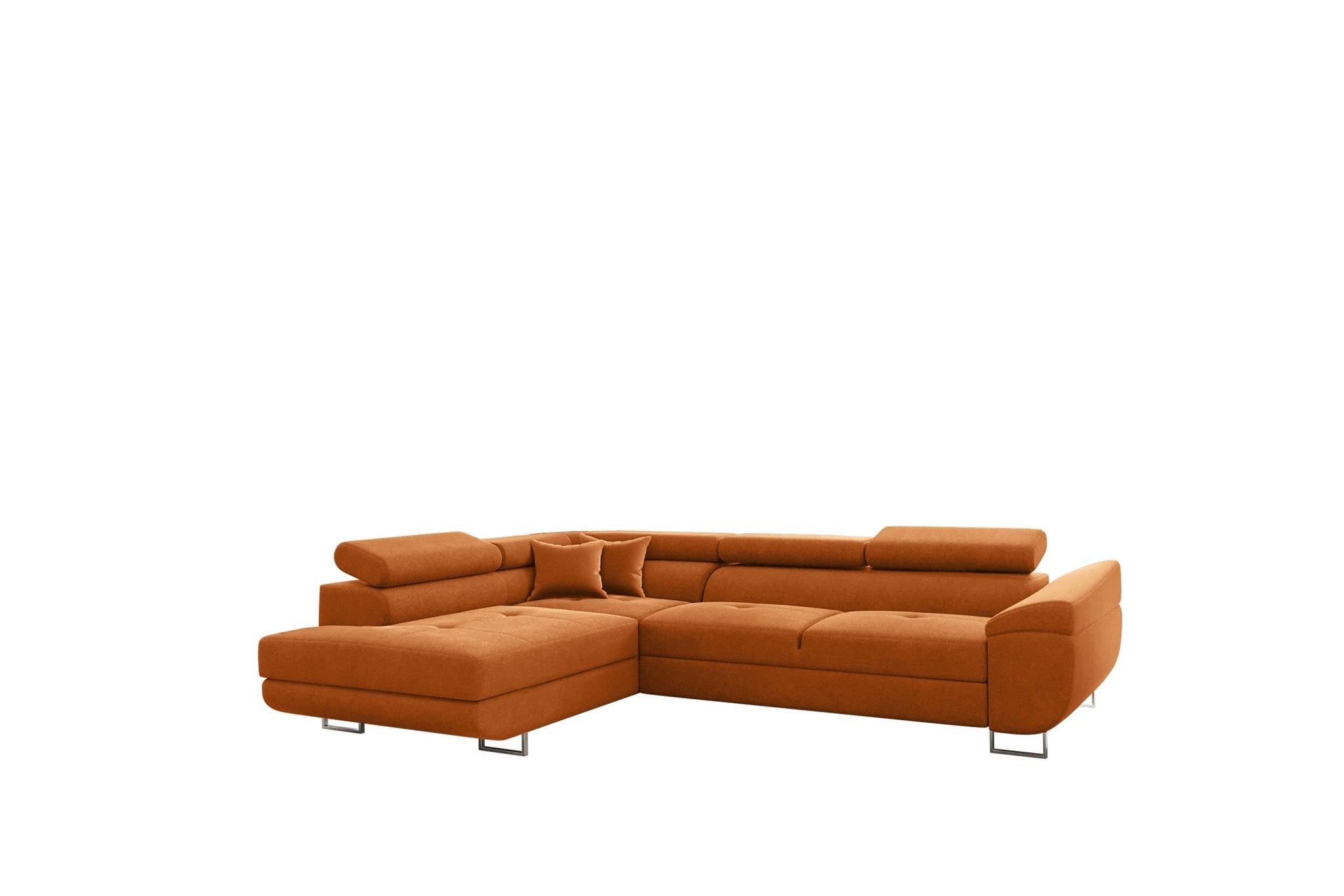 ECKSOFA Carmelo In Nova - Orange, Holzwerkstoff/Textil (275/202cm) - Fun Möbel