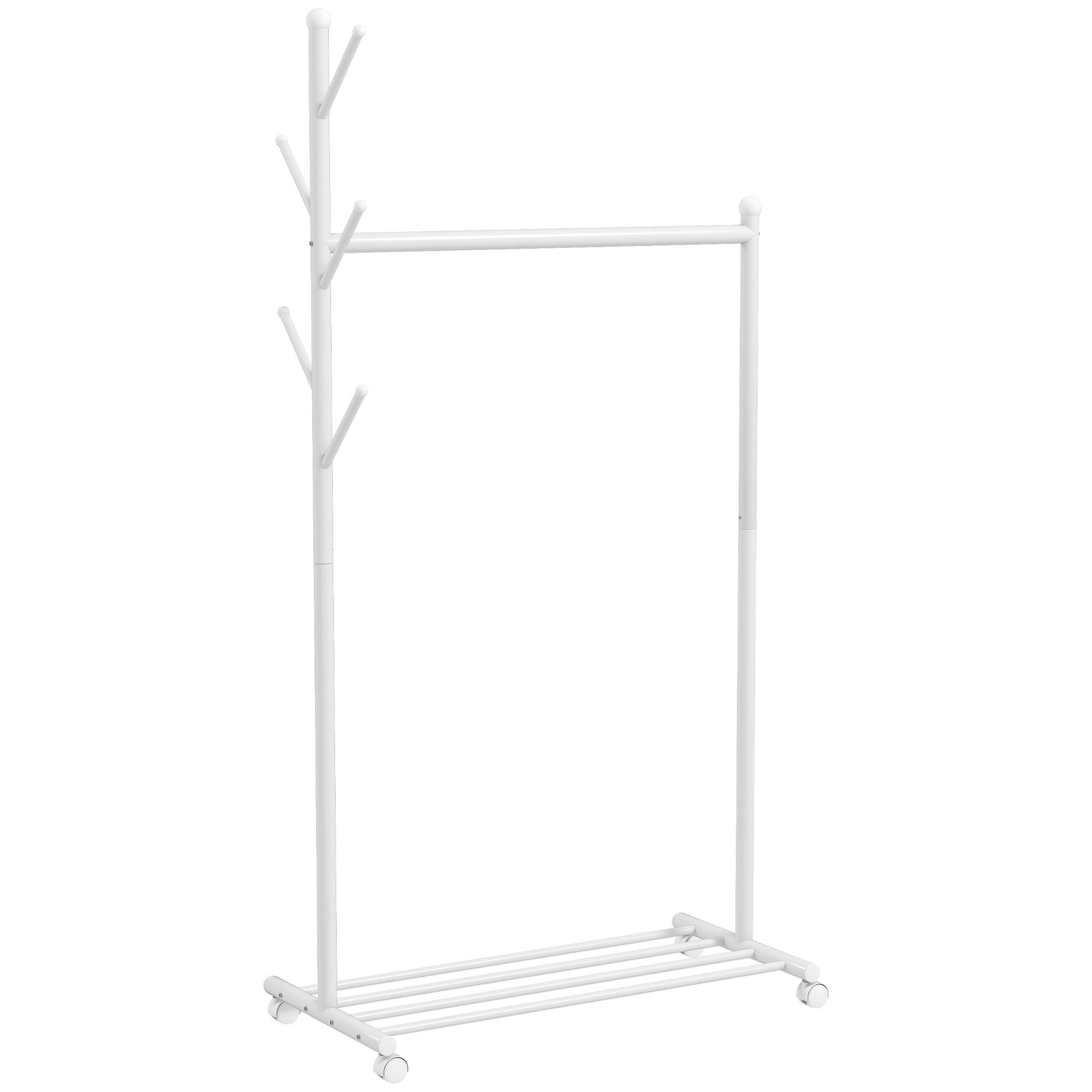 GARDEROBENSTÄNDER Metall Weiß - Weiß, Metall (43/171/86cm) - HOMCOM