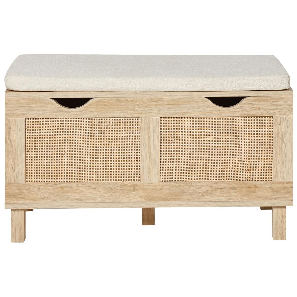 TRUHENBANK Hellbraun Washington - Hellbraun, Holzwerkstoff (80/47/35cm) - Beliani