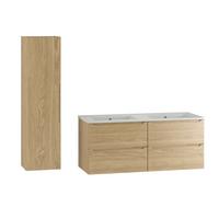 BADMÖBEL 120cm Viggo 2er-Set Holz - Braun, Holzwerkstoff (120/50/45.8cm) - Petits-meubles