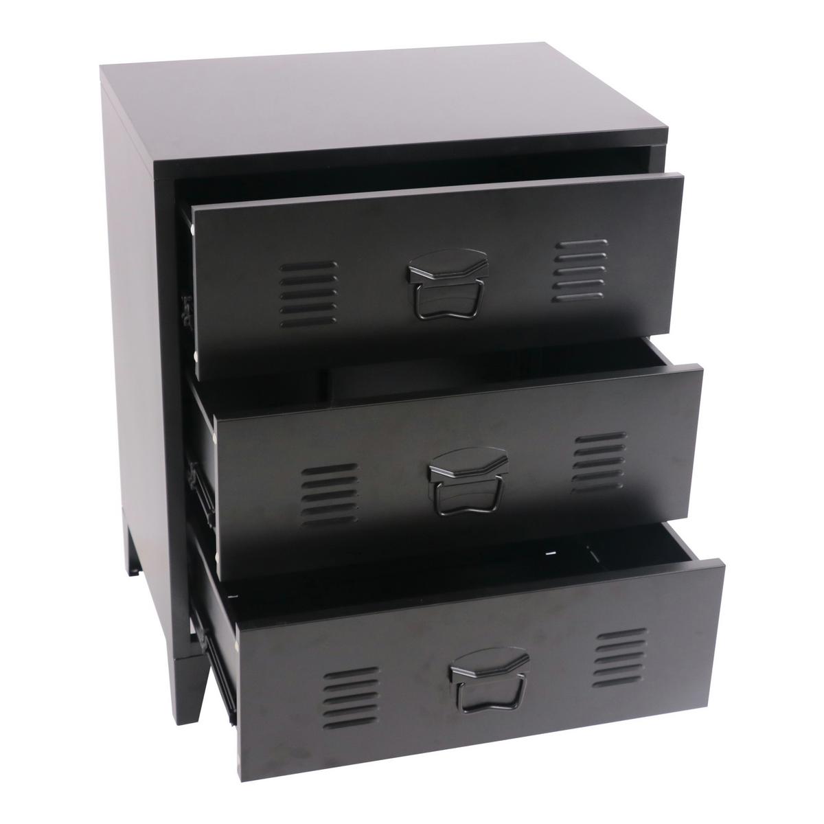 METALLSCHRANK Hämeenlinna - Schwarz, Metall (60/72/40cm) - [en.casa]