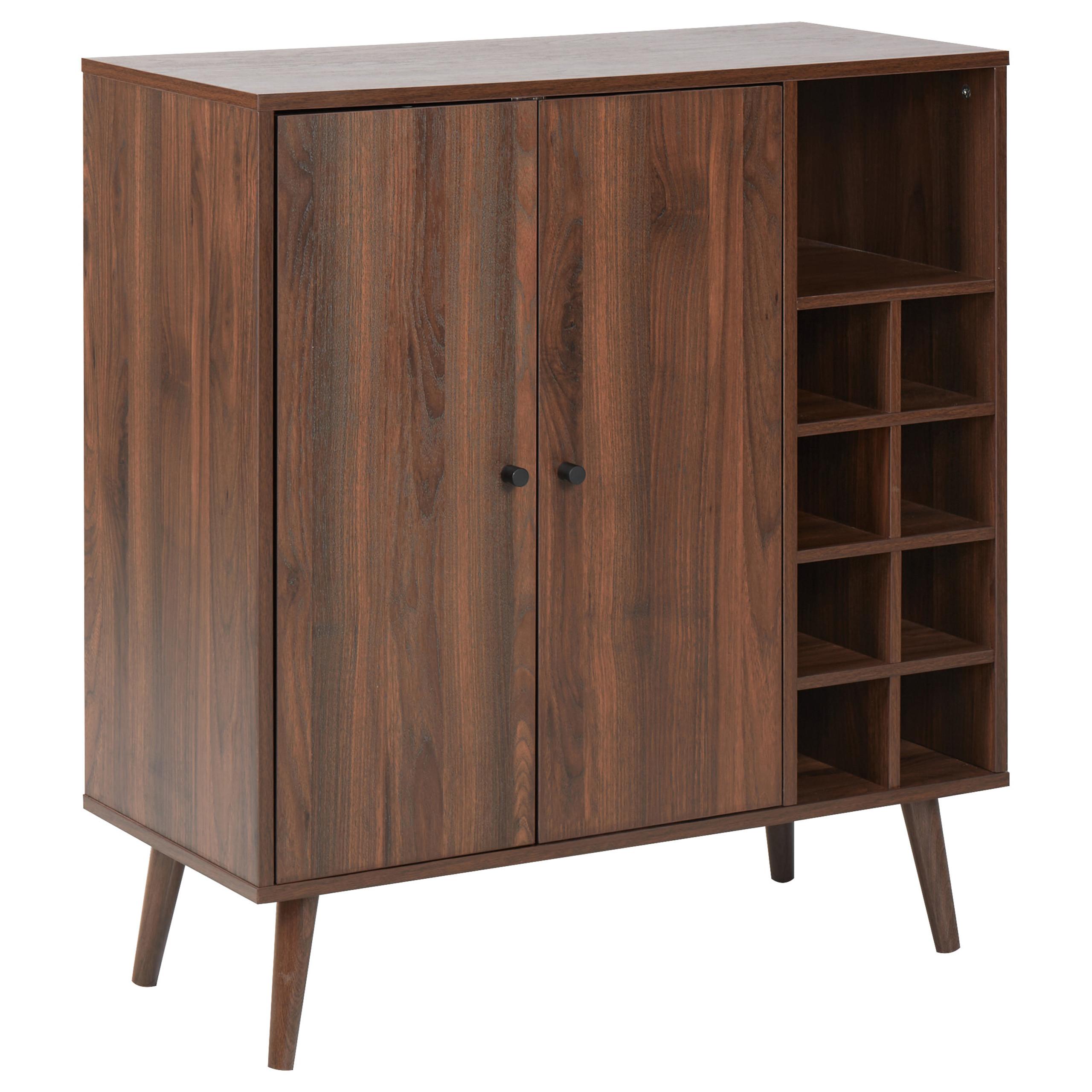 WEINREGAL Dunkelbraun Tullamore - Dunkelbraun, Naturmaterialien (84/91/39cm) - Beliani