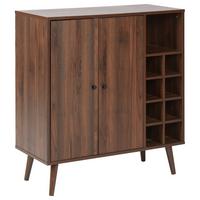 WEINREGAL Dunkelbraun Tullamore - Dunkelbraun, Naturmaterialien (84/91/39cm) - Beliani