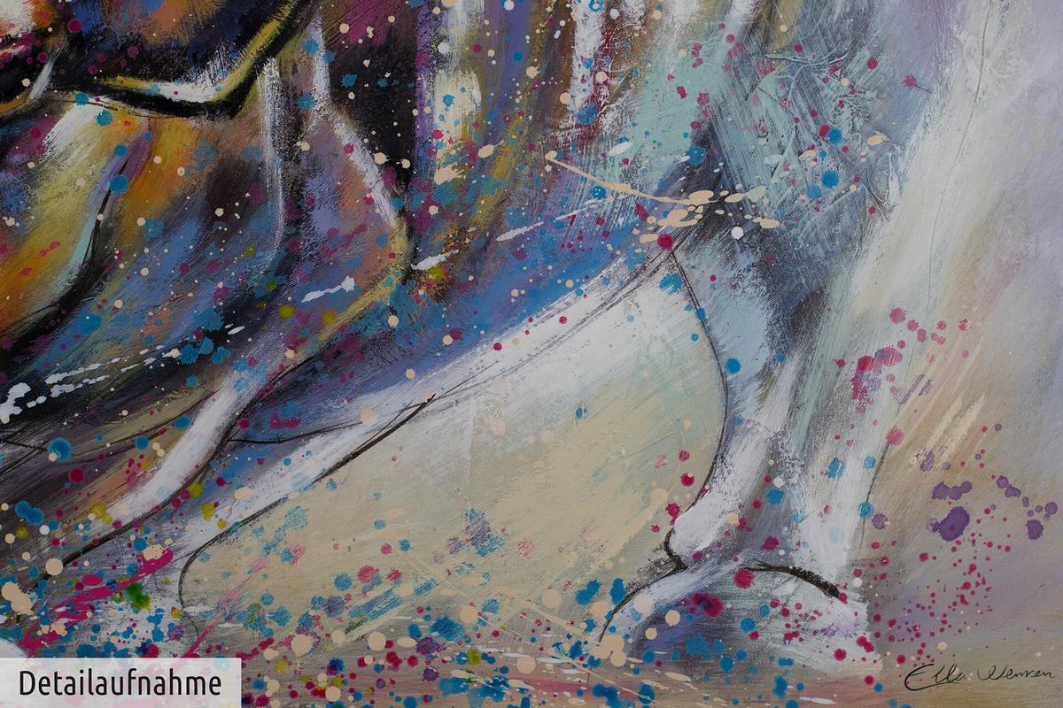 ACRYLBILD HANDGEMALT 120/80 cm - Blau, Holz/Textil (120/80cm) - KUNSTLOFT