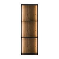 METALLREGAL QUADRO III mit LED-Beleuchtung - Schwarz/Eiche Artisan, Holzwerkstoff (99/33/20cm) - Lookway