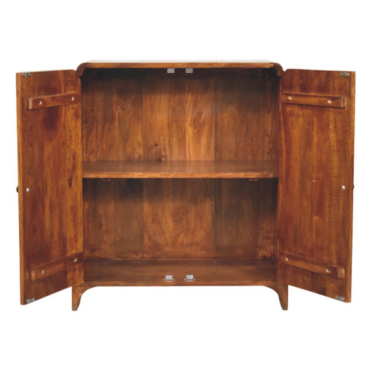 SCHRANK Rich-Kastanien-Finish, 2 Regale innen, Braun - Braun, Holz (35/80/70cm) - Artisan Furniture