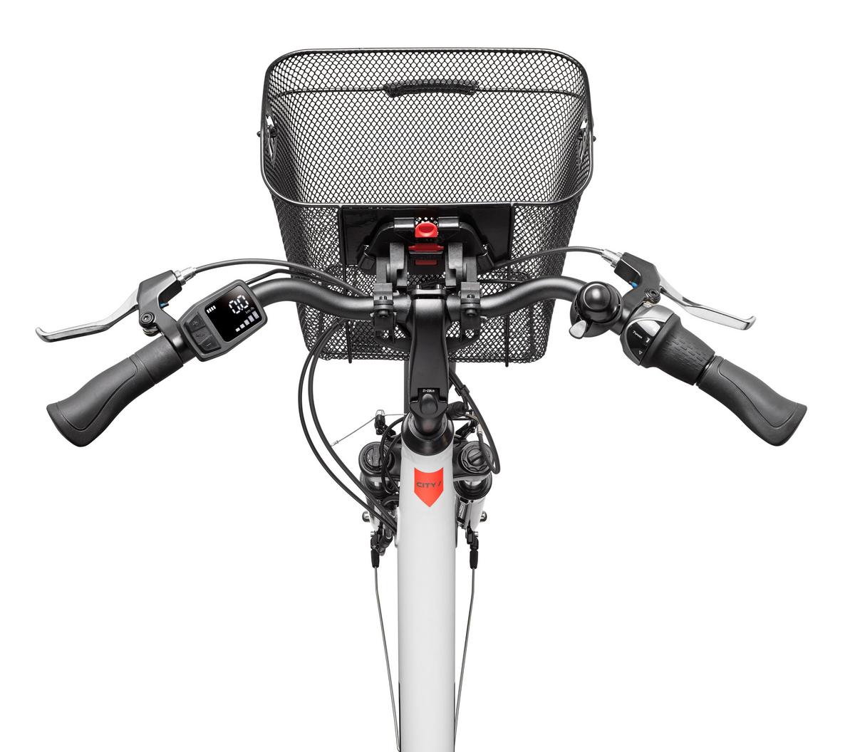 E-BIKE Cityrad Multitalent RC667 28 Zoll Elektrofahrrad 536,5 Wh Frontmotor 7-Gang-Kettenschaltung - Weiß, Metall (110cm) - Telefunken