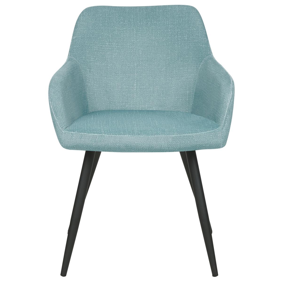 ESSZIMMERSTUHL 2er-Set Samt hellblau Casmalia - Blau/Schwarz, Textil (59/78/62cm) - Beliani