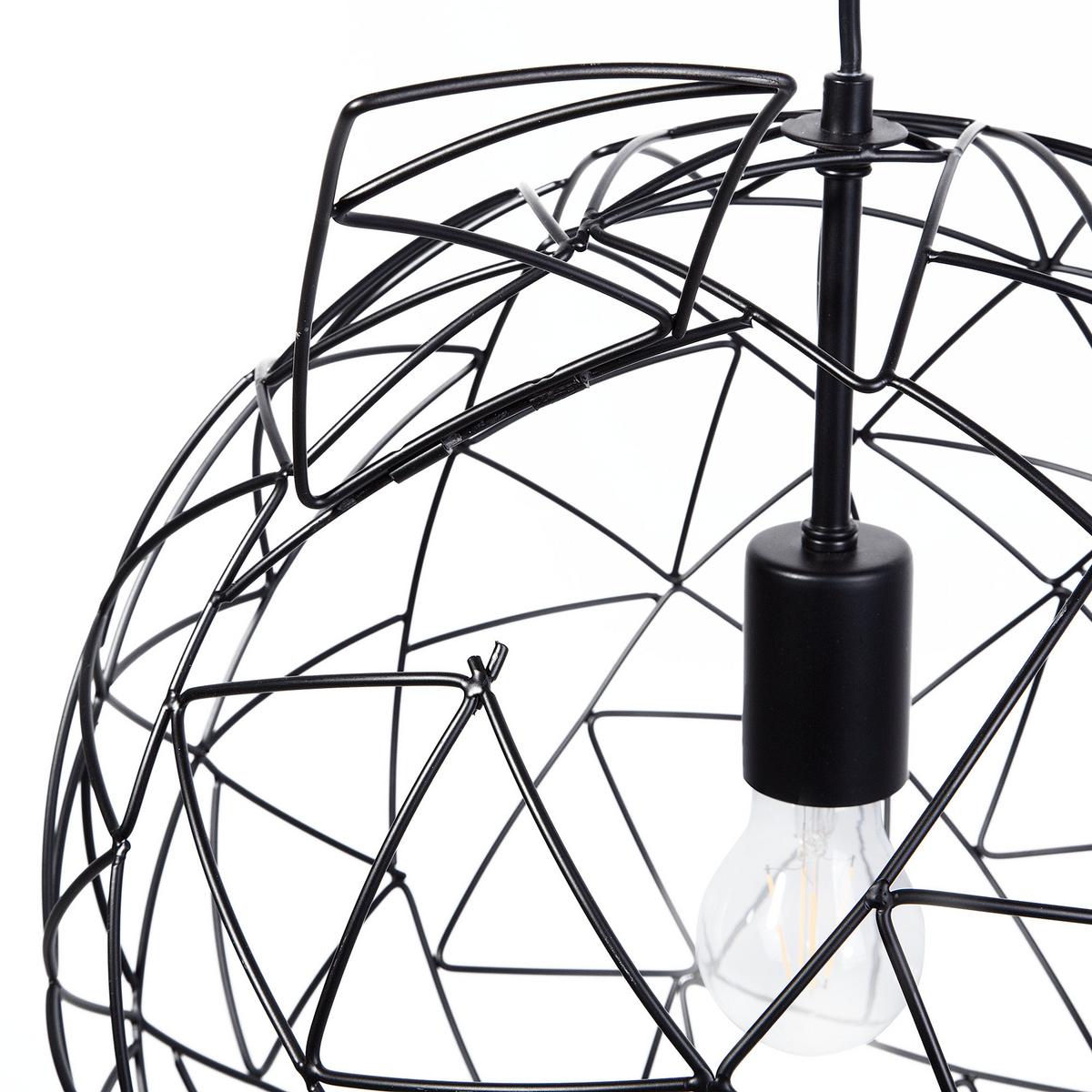 HÄNGELEUCHTE Lemme 40/40/131 cm - Schwarz, Metall (40/40/131cm) - Beliani