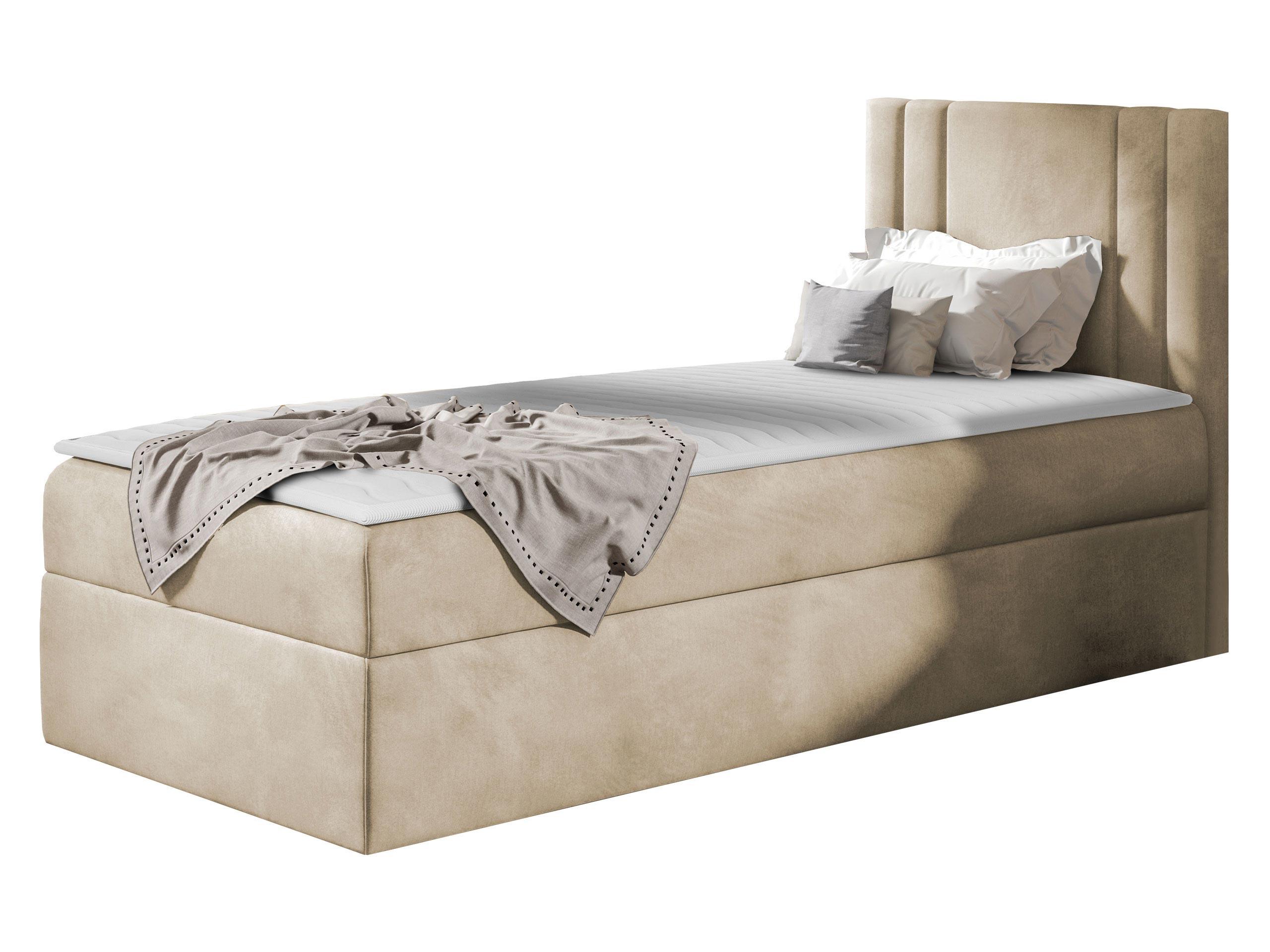 BOXBETT Carmen Mini, Seite zum Öffnen des Bettkastens: Rechts - H3 - Naturfarben, Holz (90/200cm) - MIRJAN24