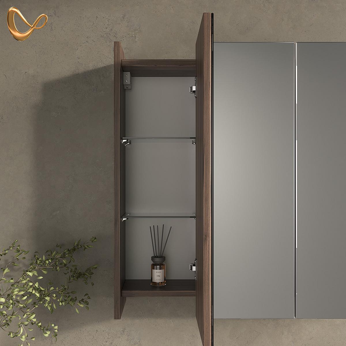 BADSPIEGELSCHRANK Savuto Anthrazit Hochglanz 67.4 x 68 cm - Schwarz Hochglanz, Holzwerkstoff (67.4/68/17cm) - Livinity®