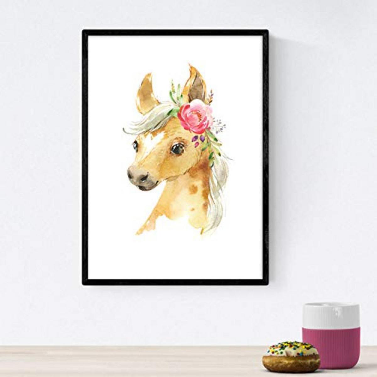 POSTER Set mit 4 Igel Pferd Fuchs und Eule A3 Rahmenlos - Klar, Papier (29.7/3cm) - Nacnic
