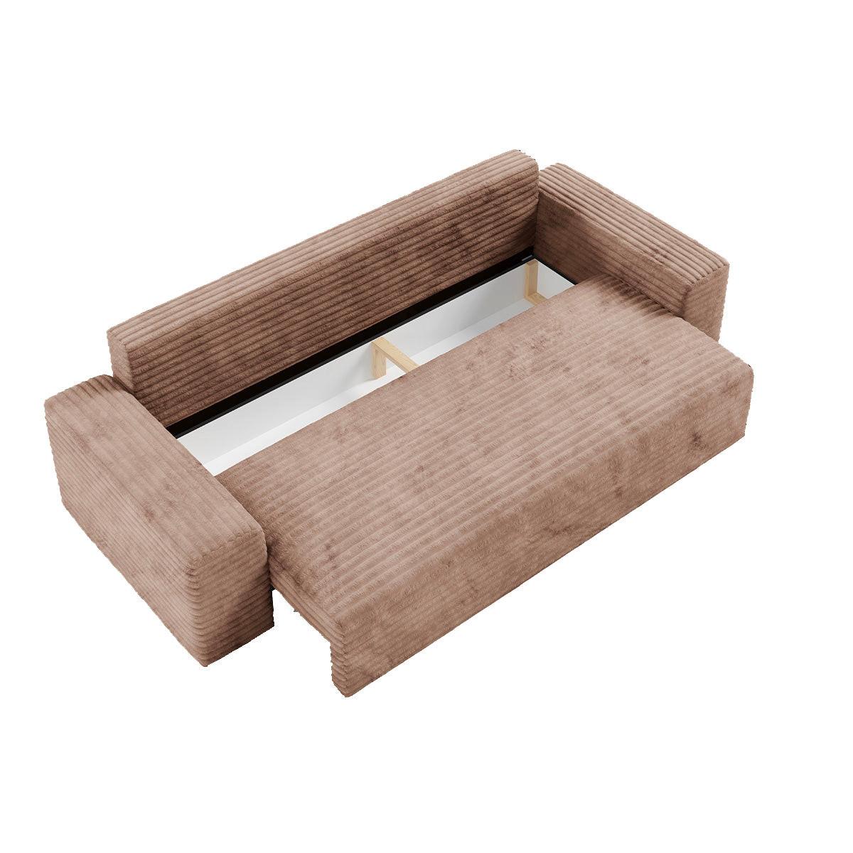 SOFA Fabio 3 Sitzplätze Hellbraun - Braun, Holz (260/82/102cm) - Petits-meubles