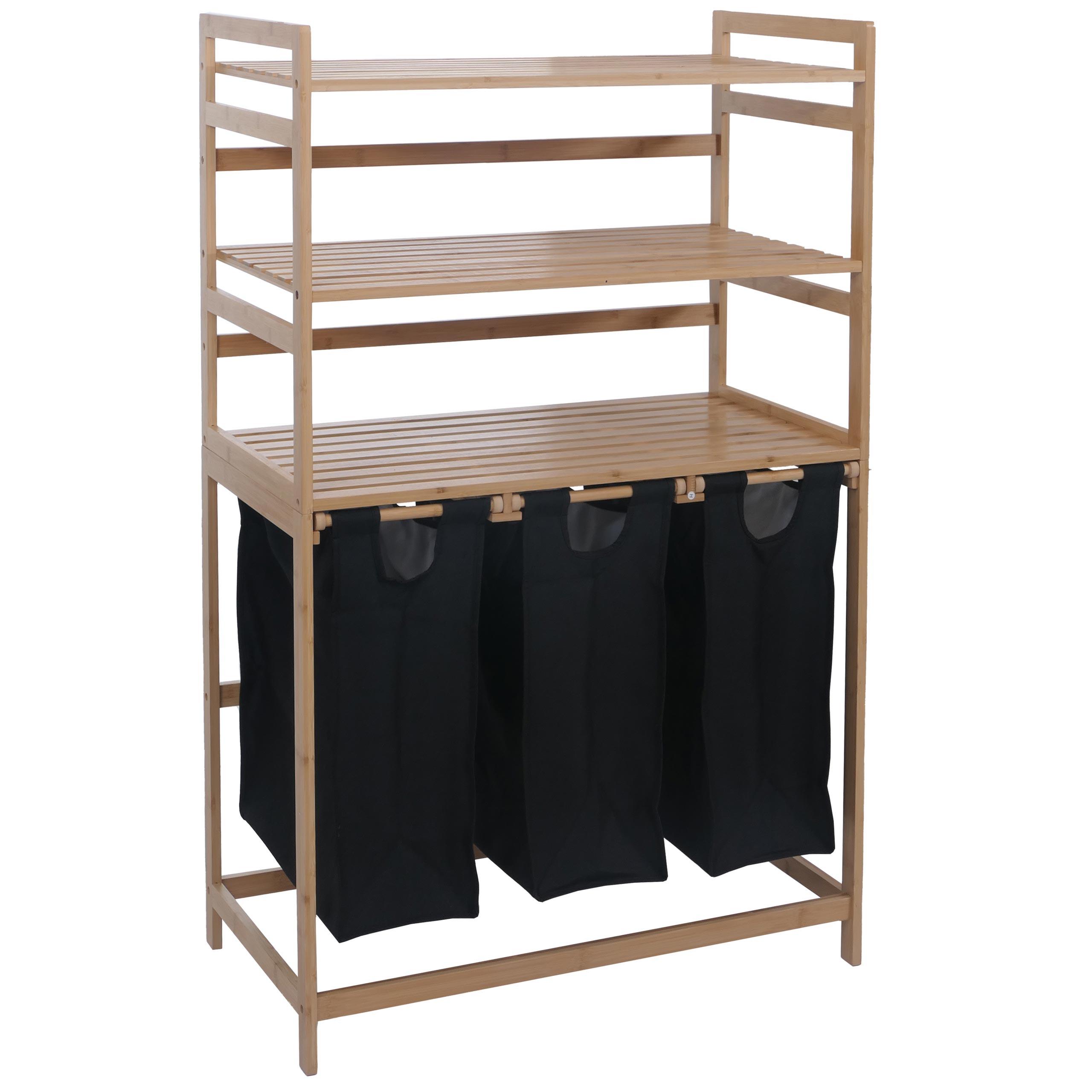 WÄSCHESAMMLER Braun, Schwarz - Schwarz/Braun, Holz (80/125/40cm) - MCW