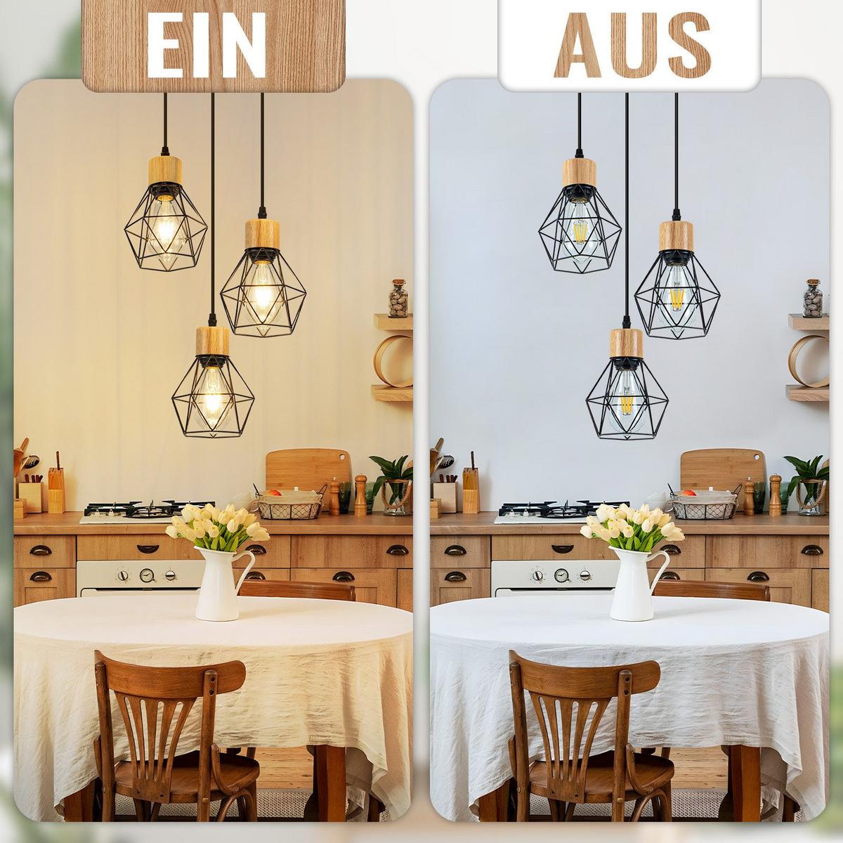 PENDELLEUCHTE BENJAMIN Ⅲ 24/15/146 cm - Schwarz, Metall (24/15/146cm) - Nettlife
