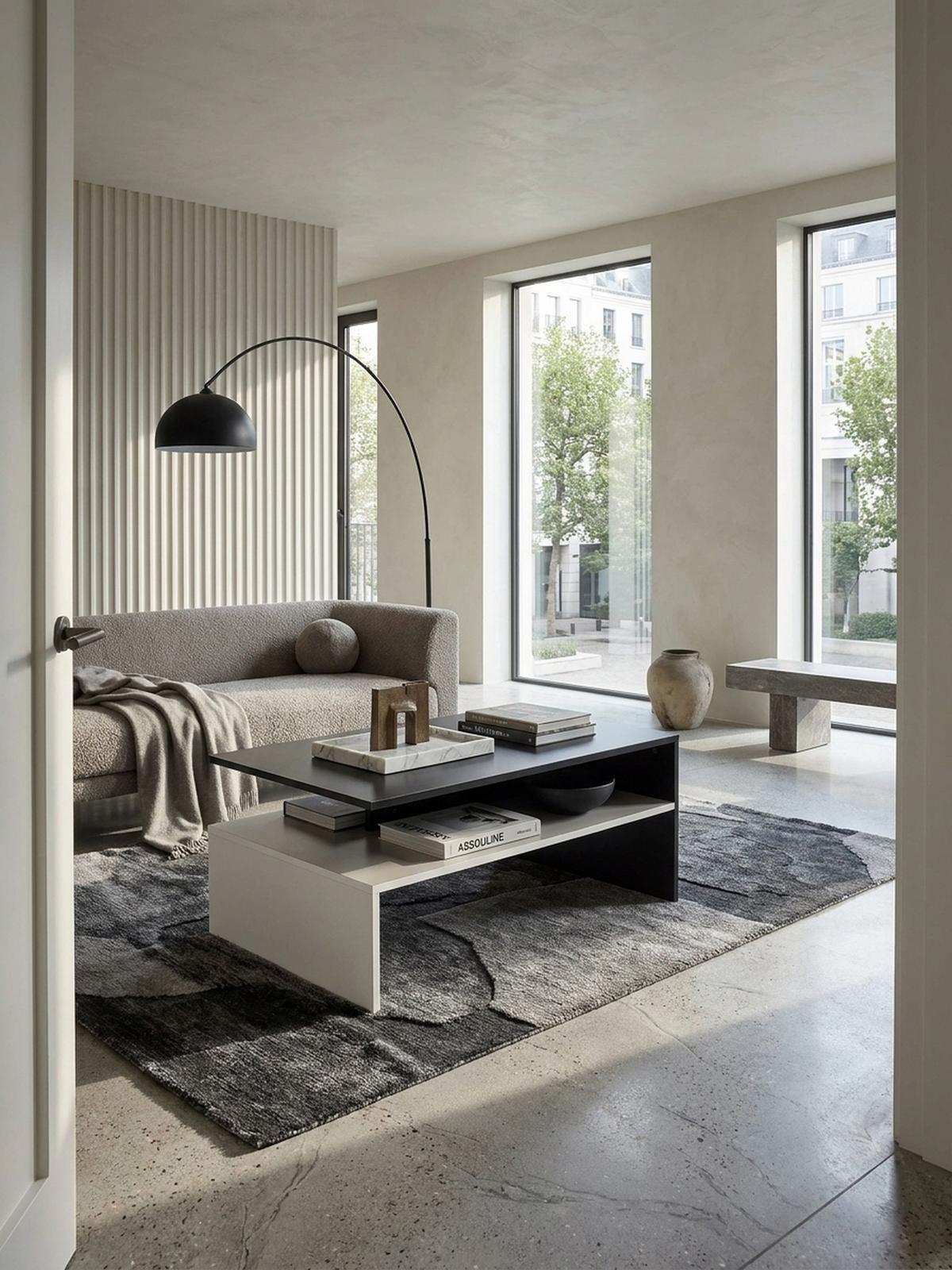 COUCHTISCH Zweifarbig Schwarz Weiß, 90x60 cm, Melaminharzbeschichtet - Weiß, Holz (60/90/43cm) - KADIMA DESIGN