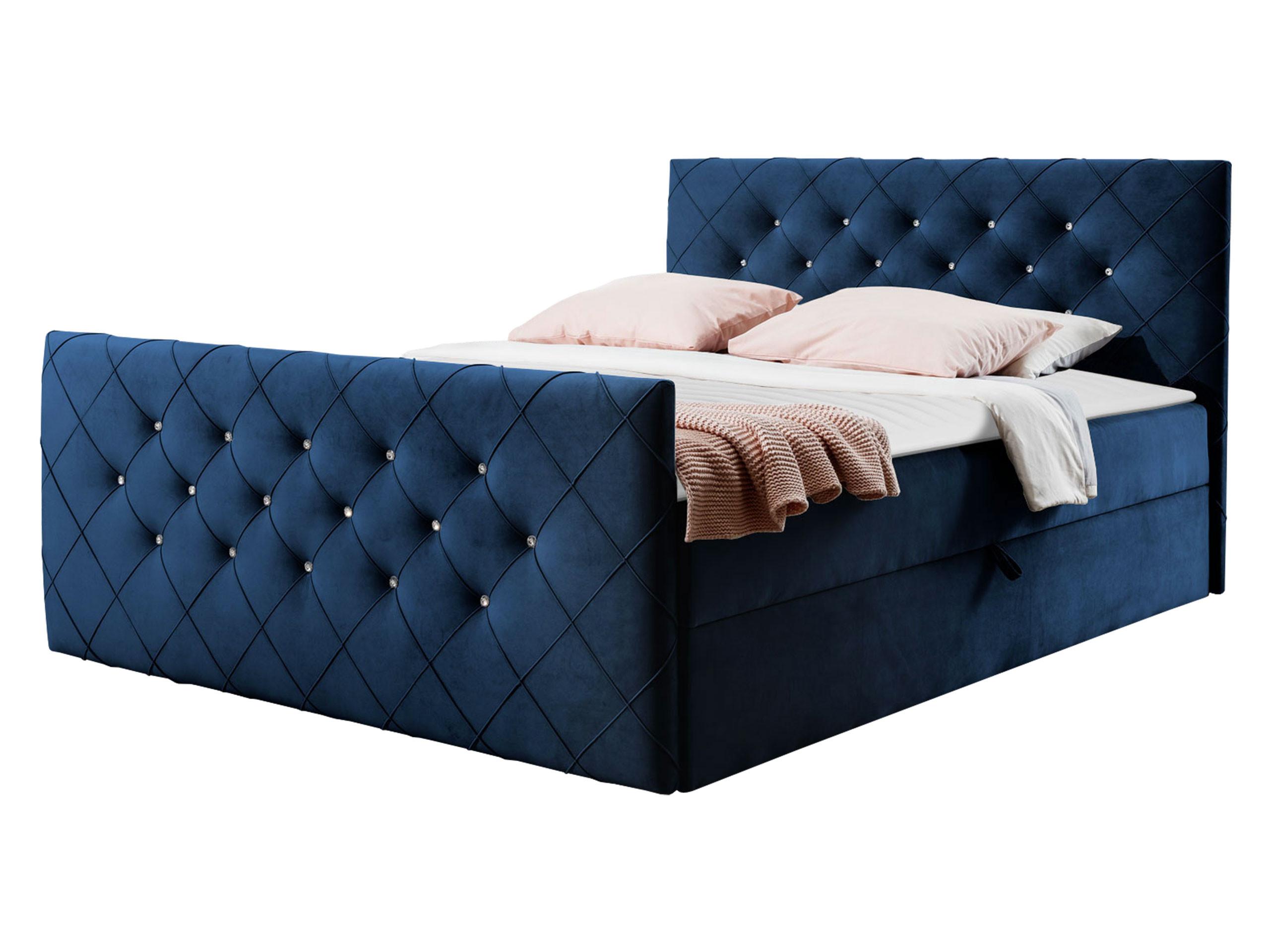 BOXBETT Malaga - H3 - Dunkelblau, Holz (160/200cm) - MIRJAN24