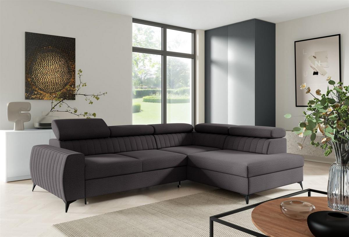 ECKSOFA Toronto - Schwarz, Holzwerkstoff/Textil (270/200cm) - Fun Möbel