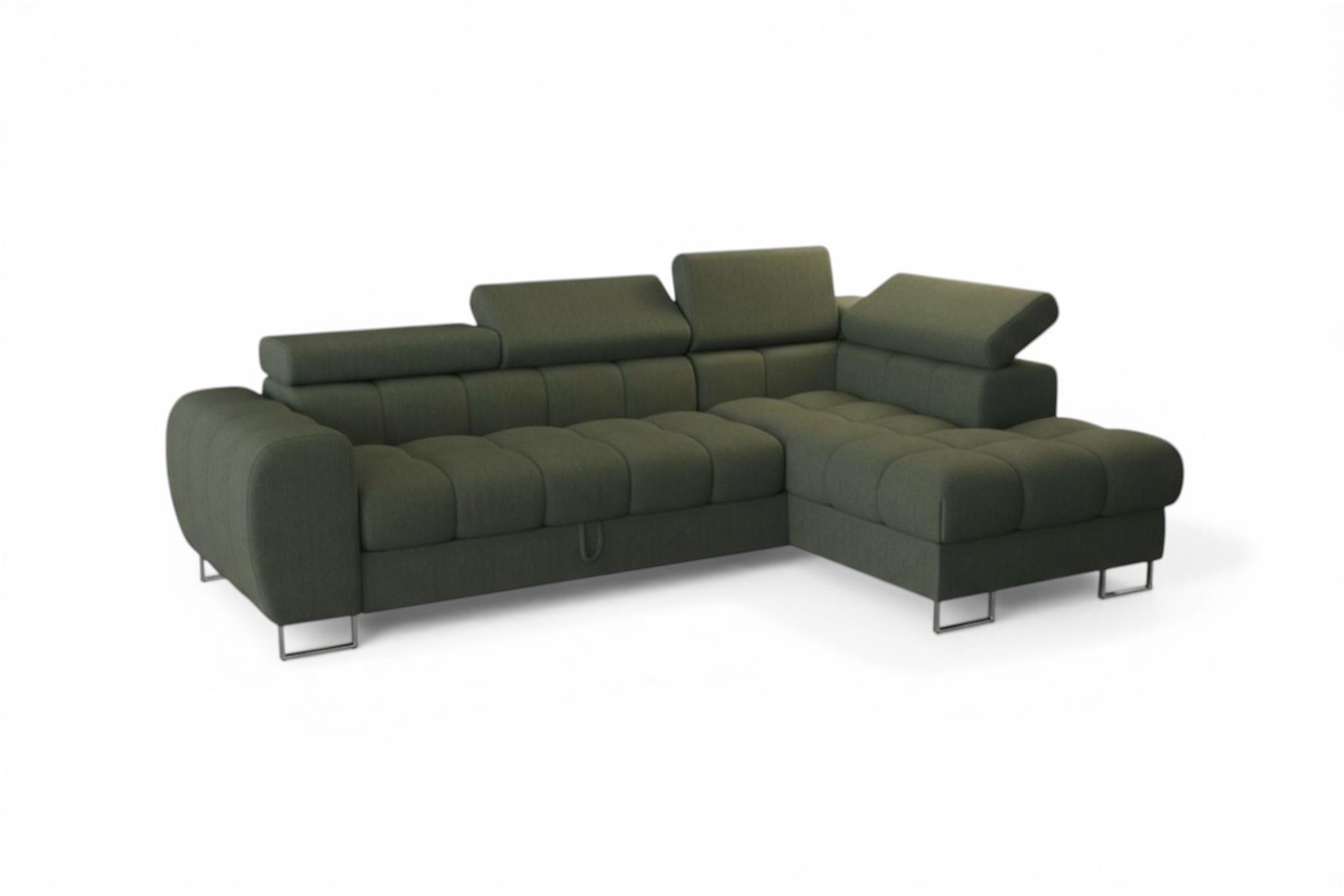 ECKSOFA Bastien Mit Schlaffunktion - Grün, Holzwerkstoff/Textil (260/170cm) - Fun Möbel