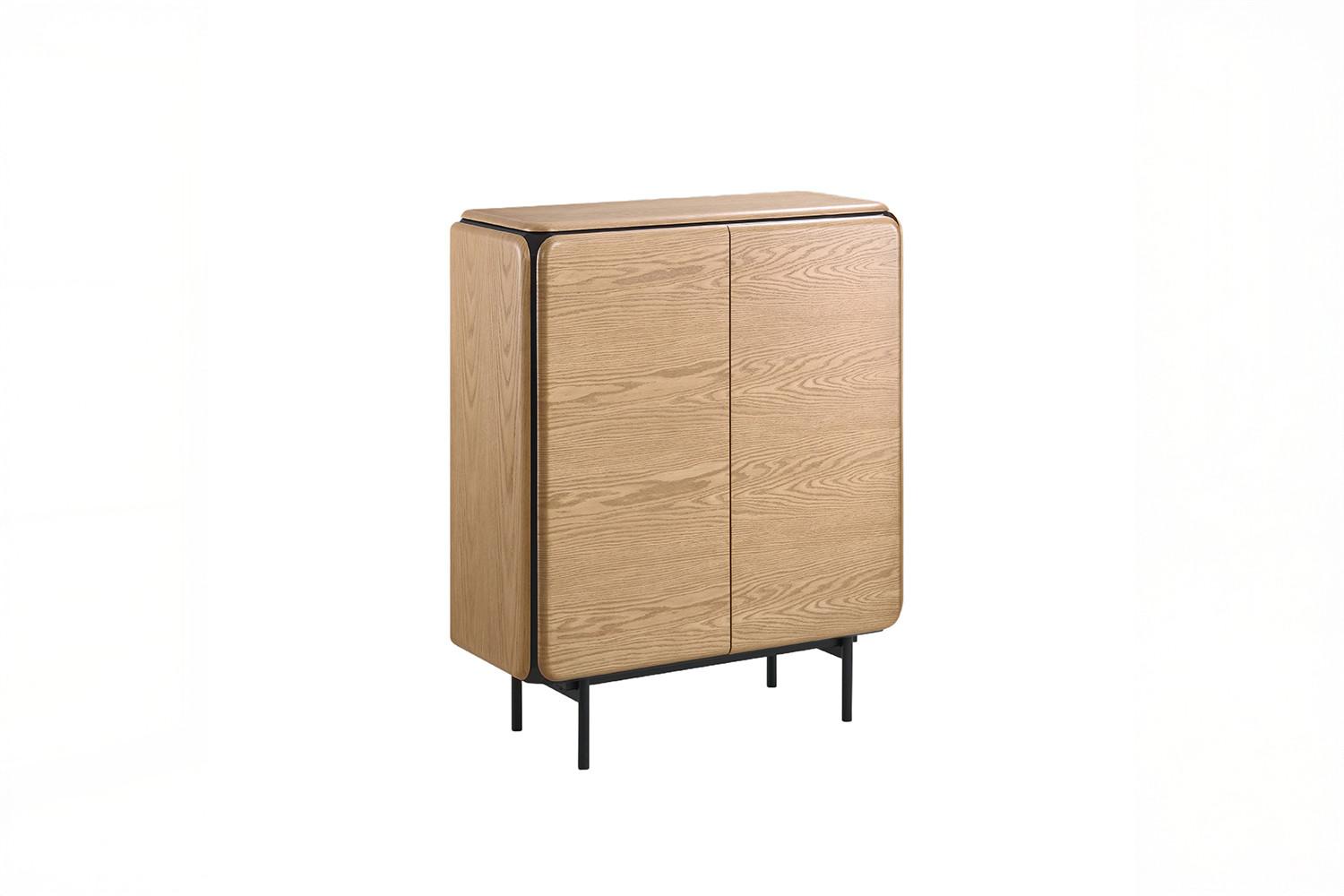 HIGHBOARD AVRIL Braun Eiche - Schwarz/Braun, Holzwerkstoff/Metall (100/121/40cm) - KAWOLA