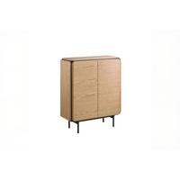 HIGHBOARD AVRIL Braun Eiche - Schwarz/Braun, Holzwerkstoff/Metall (100/121/40cm) - KAWOLA