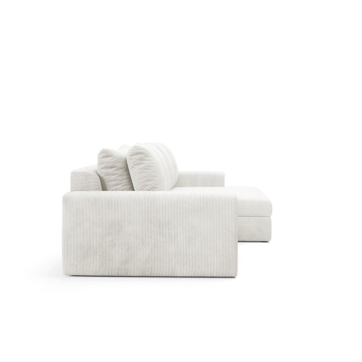 ECKSOFA Paola 3 Sitzplätze Cremeweiß - Weiß, Holz (272/167cm) - Petits-meubles