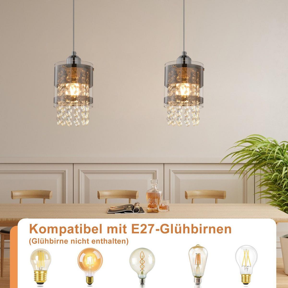 PENDELLEUCHTE Hoch 1-flammig 12/12/19 cm - Schwarz, Glas (12/12/19cm) - Nettlife