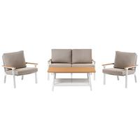 LOUNGE-SET mit Tisch 4-Sitzer Taupe Orero - Hellbraun/Beige, Metall - Beliani
