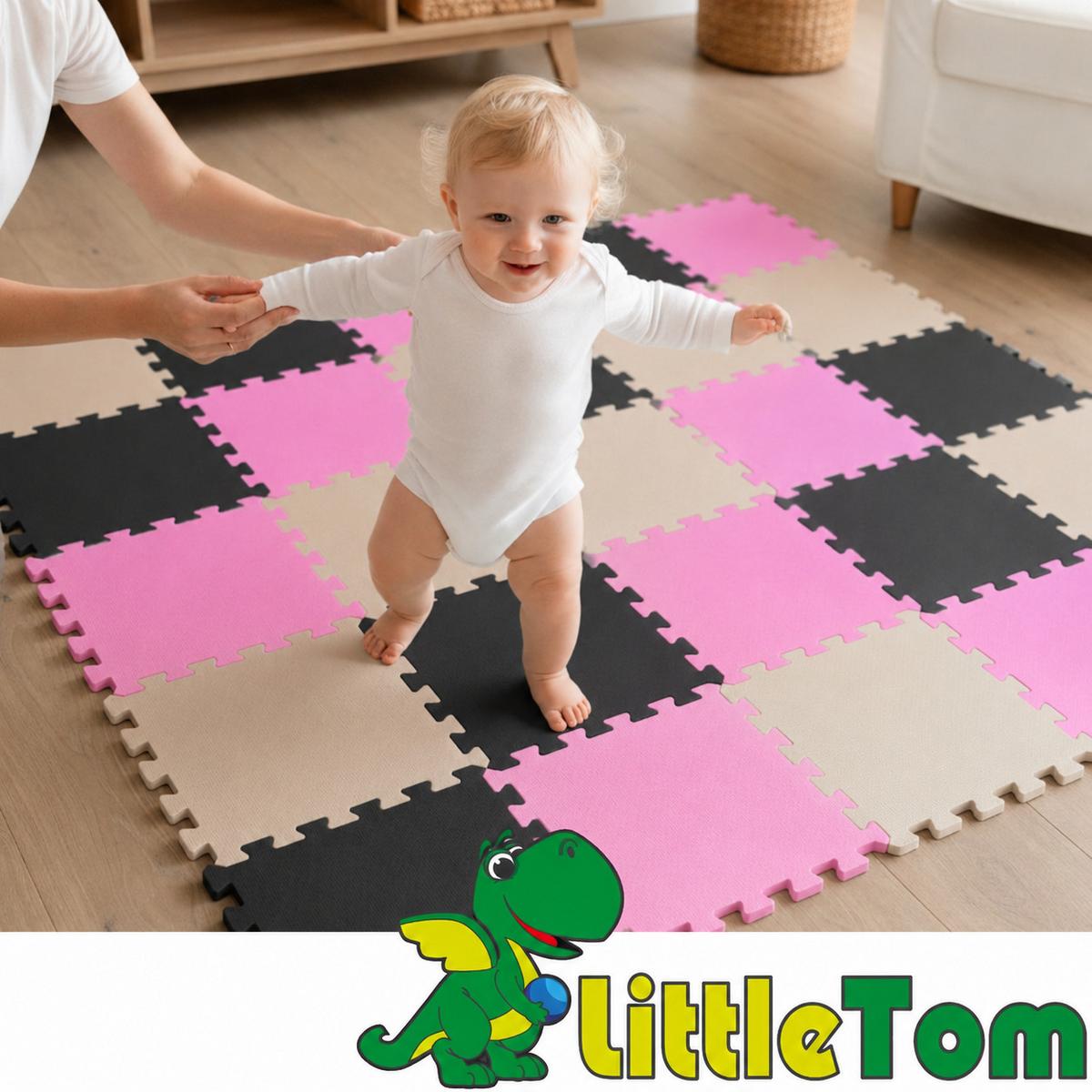 SPIELMATTE ab Null - 270/90 cm Puzzlematte Schwarz - Multicolor, Kunststoff (30/30cm) - Littletom