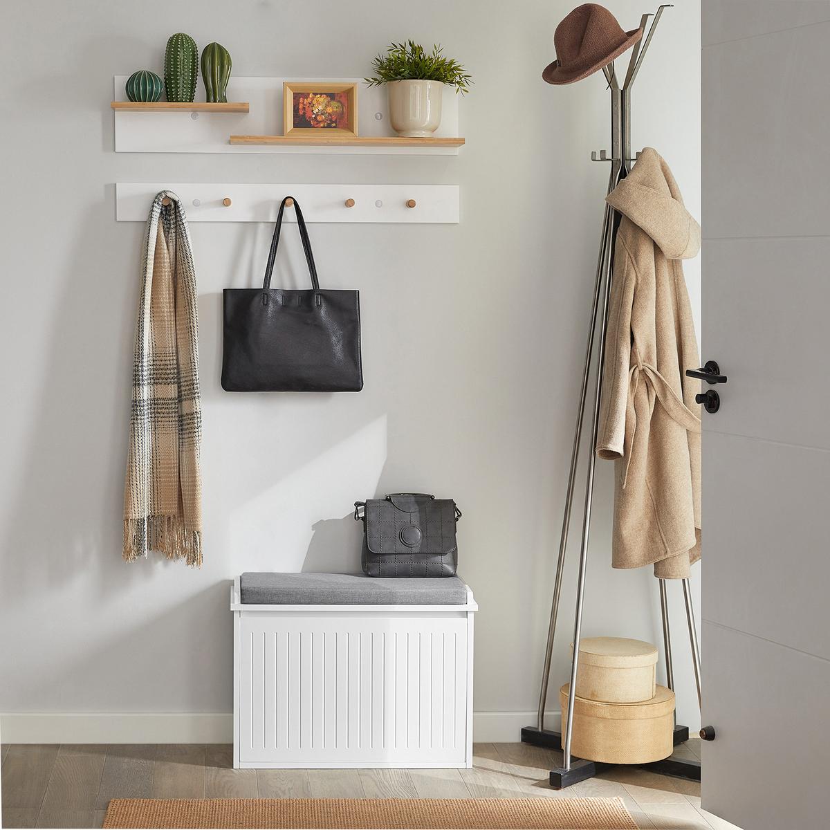 SCHUHSCHRANK Schmal, Schuhbank Weiß, 62x46x26 cm - Weiß, Holzwerkstoff (62/46/26cm) - SoBuy